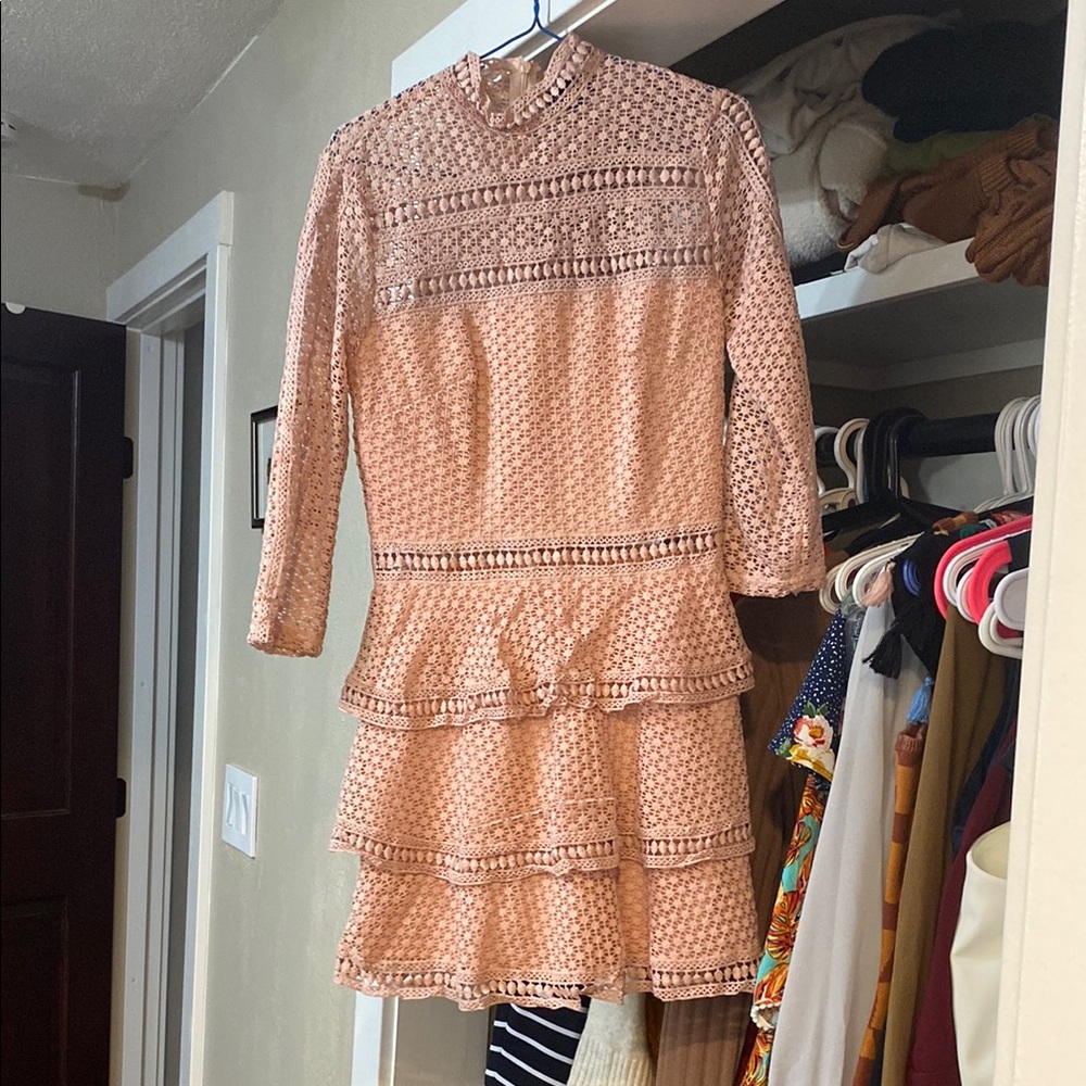 Elegant Lace Pink Dress